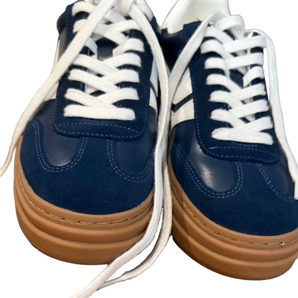 Steve Madden Navy and White Platform Sneakers Size 7.5 - Picture 5 of 6